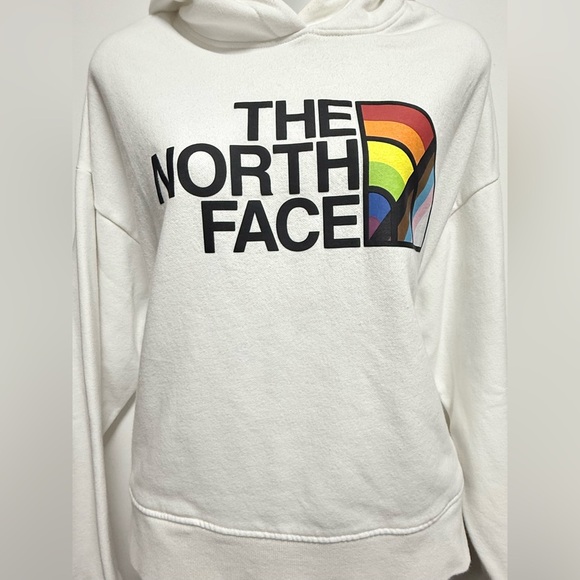 The North Face White Hoodie with Multicolor Logo - Picture 3 of 10